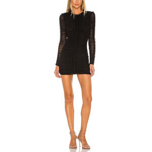 Nbd 'Las Olas' Black Long Sleeve Mini Dress Size S